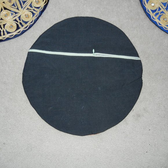 Round Cushion Covers Mirror Studded Handmade - Set of 4 - Picture 3 of 3